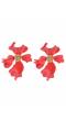 Western Red Floral Drop Earrings CFE1622