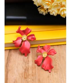 Western Red Floral Drop Earrings CFE1622