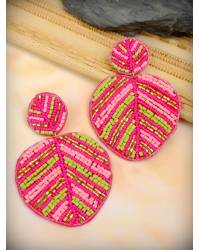 Buy Online Crunchy Fashion Earring Jewelry Crystal Studded Beige Beaded Earrings for Women Drops & Danglers CFE2060