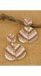 Boho Beaded Shape Leaf  Multicolor Handcrafted Drop Earrings CFE1627