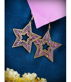 Weatern Gold Plated Star Multi color Earring CFE1641