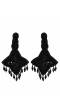 Black  Beads Studded Handcrafted Contemporary Star Design Drop Earrings CFE1682