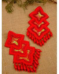 Buy Online Crunchy Fashion Earring Jewelry Handmade Beaded Santa Earrings for Women Handmade Beaded Jewellery CFE2149