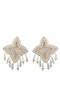 White Beads Studded Handcrafted Contemporary Drop Earrings CFE1693