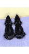 Black Beads Studded Handcrafted Contemporary Drop Earrings CFE1698