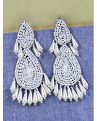 Buy Online Royal Bling Earring Jewelry Crunchy Fashion Handmade Beaded & Sequin White Dangler Earrings CFE1834 Earrings CFE1834
