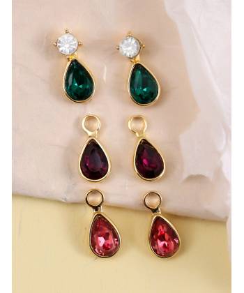 Luxuria Sparkling Multicolor Sapphire Stone Long Drop-Earrings CFE1704