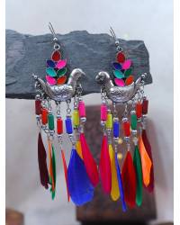Buy Online Royal Bling Earring Jewelry Crunchy Fashion Oxidised German Silver Ethnic Green Kundan Stud Earrings RAE1217 Drops & Danglers RAE1217