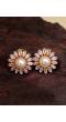 Floral Gold Tone Design Tops Studs Earring CFE1720 