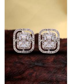 Classy Silver-Plated Adorned stud Earrings  CFE1722