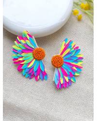 Buy Online Crunchy Fashion Earring Jewelry Yellow Dulhan Ki Behen Bridesmaid Dangler Earrings for Drops & Danglers CFE2401