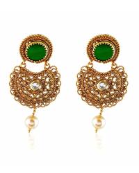 Buy Online Crunchy Fashion Earring Jewelry Emerald Dual Stud Earing Jewellery CFE0489