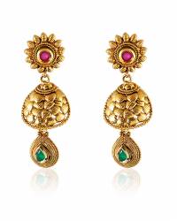 Buy Online Crunchy Fashion Earring Jewelry Crunchy Fashion Gold-Plated Punjabi Dropping Yellow  Beads Jhumki Earring RAE2173 Earrings RAE2173