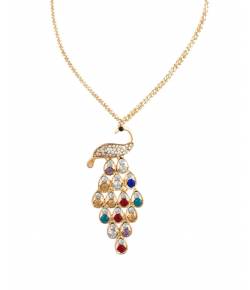 Rainbow Peacock Necklace