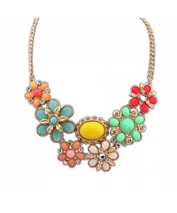 Bohemian Style Flower Statement Necklace