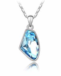 Buy Online Crunchy Fashion Earring Jewelry Elegant Aqua Crystal Pendant Necklace Jewellery CFN0681