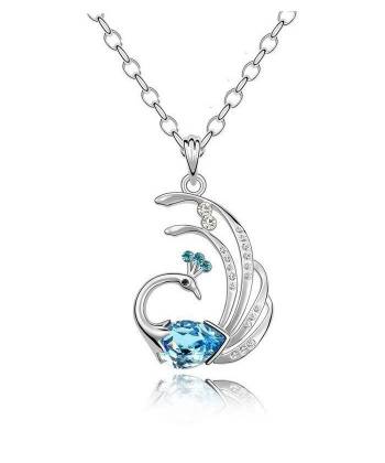 Valentine Special The Blue Peacock Pendant Necklace