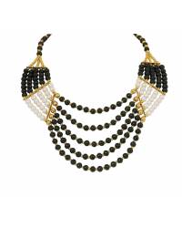 Buy Online Crunchy Fashion Earring Jewelry Pearl Beads Raani Haar- Green-White. Handmade Beaded Jewellery CFN0343