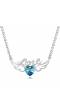 Angel Wings Blue Heart Necklace