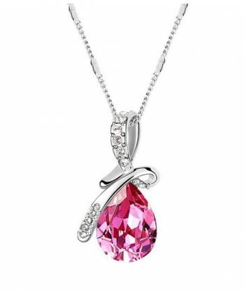 Pink WaterDroplet Pendant Necklace