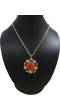 Majestic Red Marigold Pendant Necklace