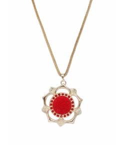 Majestic Red Marigold Pendant Necklace
