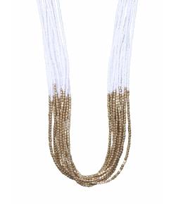 White & Golden Beads Multifunction Necklace