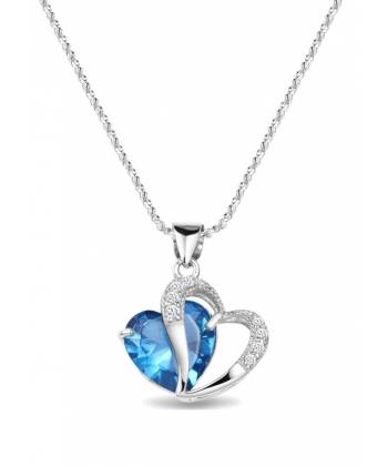Azure Heart Bossom Pendant Necklace