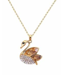 Swan- Studded Pendant Necklace