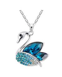 Buy Online Crunchy Fashion Earring Jewelry Zircon Studded Swan Pendant Set Jewellery CFS0154