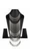 Beads Tassel Silver Statement Necklace