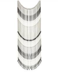 Buy Online Crunchy Fashion Earring Jewelry Beads Tassel Silver Statement Necklace Handmade Beaded Jewellery CFN0492