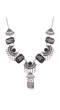 Shadowy Crystal Silvery Boho Statement Necklace