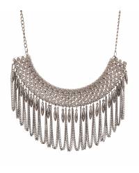 Buy Online Crunchy Fashion Earring Jewelry Oxidised Silver Fan Shaped Chandelier Earrings for Girls Jewellery CFE0823