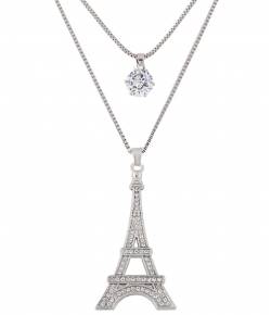 Eiffel Tower Layered Pendant Necklace