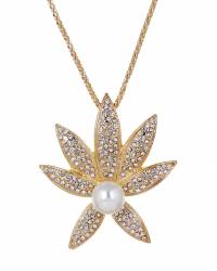 Buy Online Crunchy Fashion Earring Jewelry Twin Leaves Brooch Cum  Pendant Necklace Jewellery CFN0635