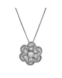 Buy Online Crunchy Fashion Earring Jewelry Flower Embellished Pendant Necklace Jewellery CFN0675
