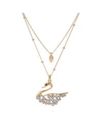 Buy Online Crunchy Fashion Earring Jewelry Purple Crystal Swan Pendant Necklace Jewellery CFN0774