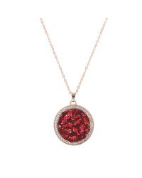 Buy Online Crunchy Fashion Earring Jewelry Radiant Druzy Round Pendant Necklace Jewellery CFN0664