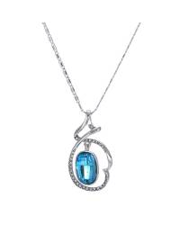 Buy Online Crunchy Fashion Earring Jewelry Blue Princess Crystal Pendant Set Jewellery CFS0086