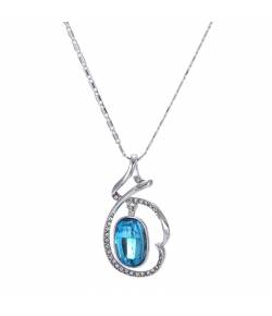 Elegant Aqua Crystal Pendant Necklace