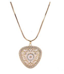 Hollow Gold Pendant Necklace