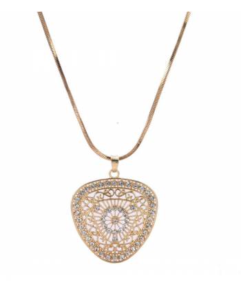 Hollow Gold Pendant Necklace