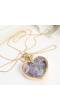 Gold Plated Heart Purple Necklace 