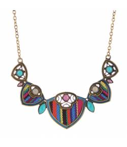Oxidised Multicolor Statement Necklace Set CFN0725