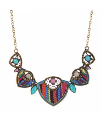 Oxidised Multicolor Statement Necklace Set CFN0725
