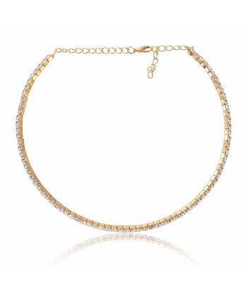 Gold-Toned Single Line Choker Necklace