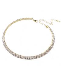Buy Online Crunchy Fashion Earring Jewelry Classic Crystal Diamante Rhinestone Single Line Choker for Women Jewellery CFN0759