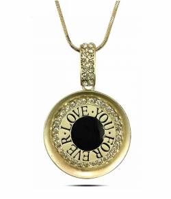 Gold Plated Round Chain Pendant Necklace 