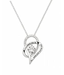 Silver Plated White Stone Pendant Necklace 
